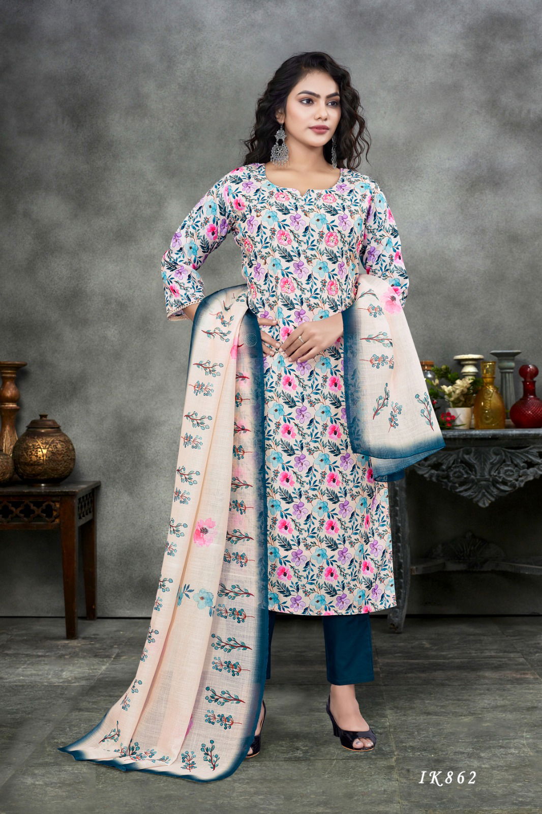 FB Cotton Printed Kurti With Bottom Dupatta Catalog